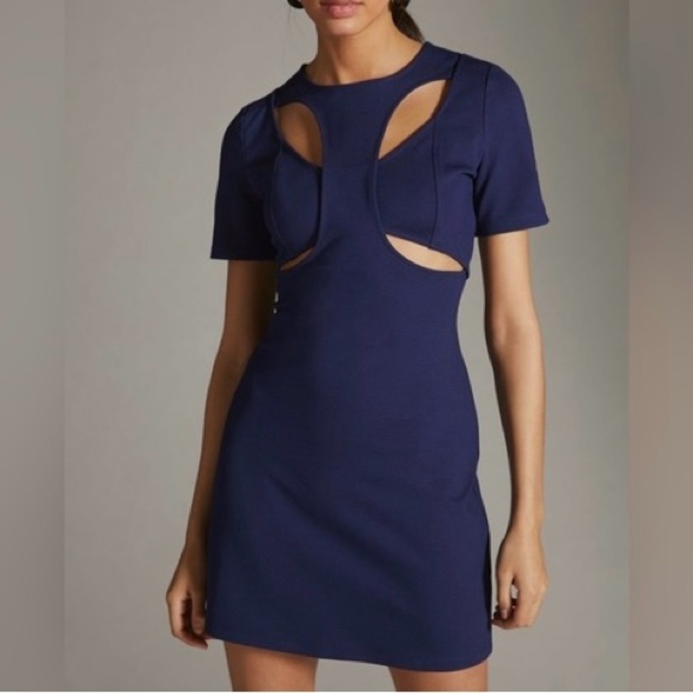 Anthropologie Ponte cut out mini dress size medium NWT